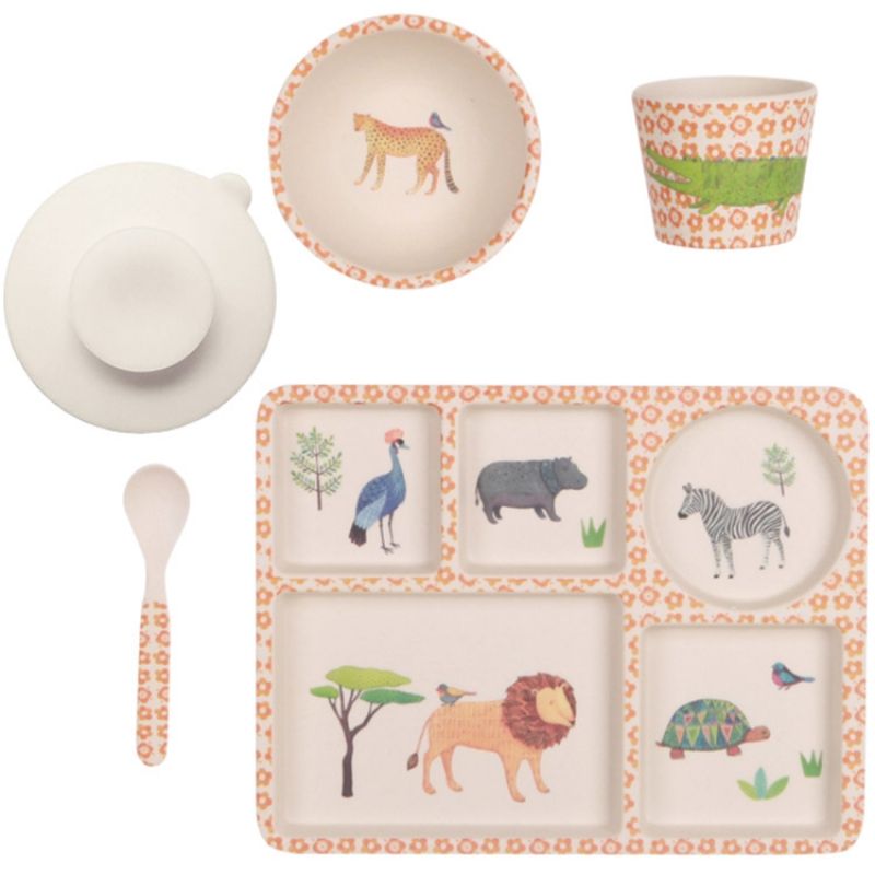 Coffret repas en bambou Safari (5 pièces) Love Maé