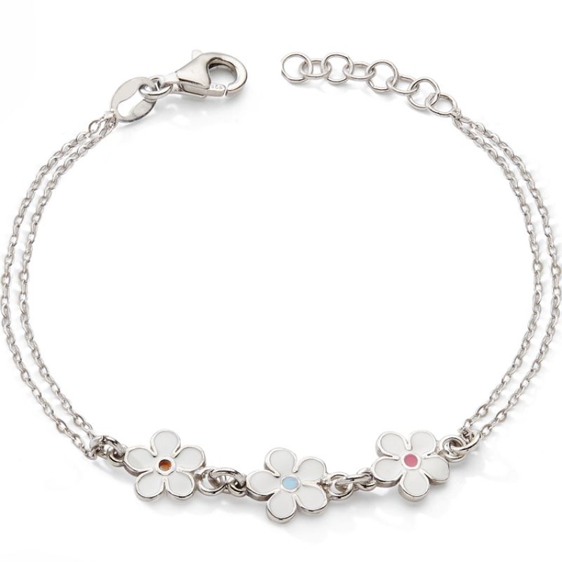 Bracelet 3 fleurs (argent) Baby bijoux