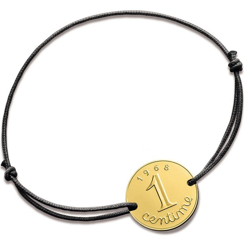Bracelet cordon Centime épi 1968 (or jaune 750°) Monnaie de Paris