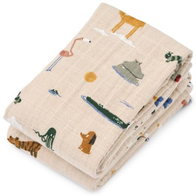 Lot de 2 langes Lewis Around the world (65 x 65 cm) Liewood