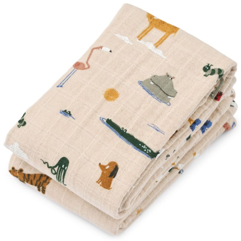 Lot de 2 langes Lewis Around the world (65 x 65 cm) Liewood Produit 1
