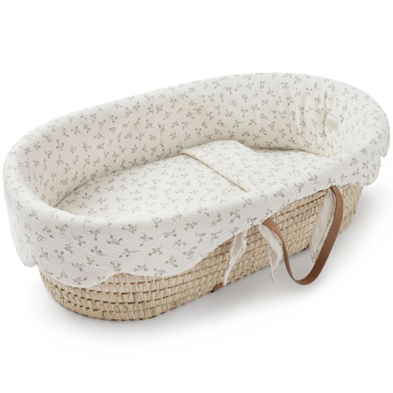 Ensemble habille couffin Little Cloud Olive Bloom (4 pièces) Babyshower
