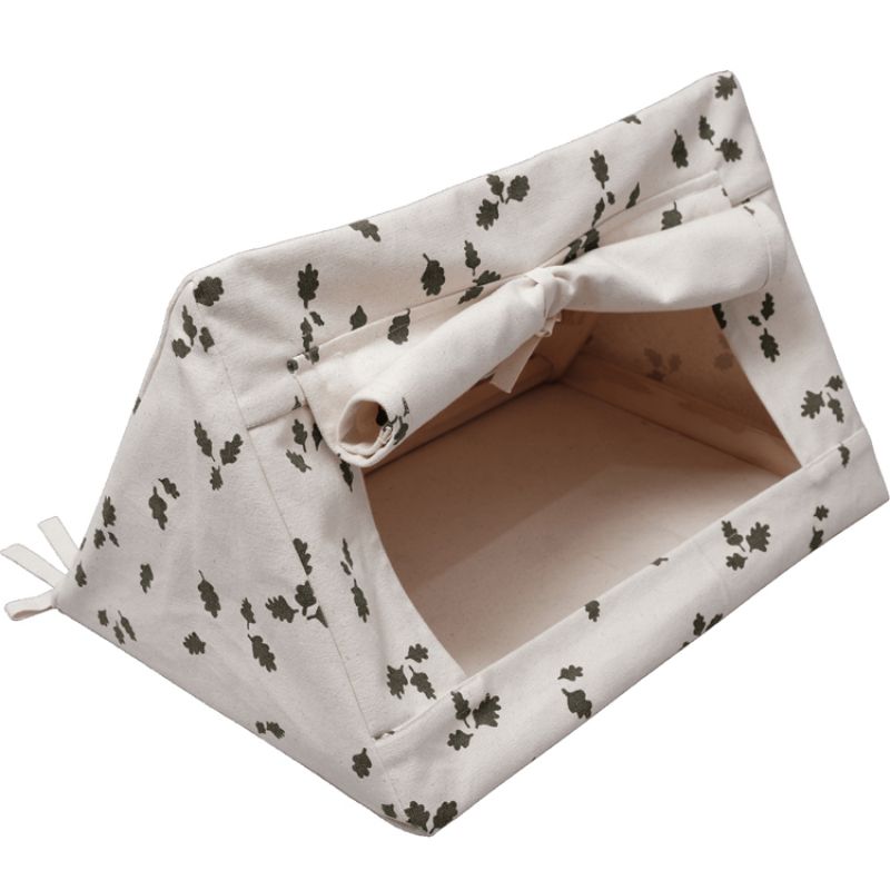 Tente en coton biologique pour poupée Feuilles de chêne Fabelab