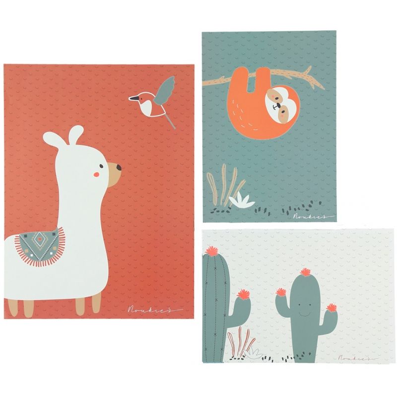 Lot de 3 affiches Moris & Sacha (30 x 40 cm et 21 x 30 cm) Noukie's