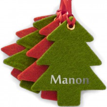 Kit décoration de Noël en feutrine sapins rouges et verts  par Les Griottes