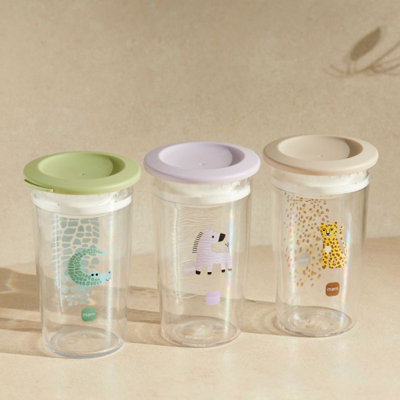 Verre d'apprentissage Zèbre violet (290ml) MAM Ambiance 8