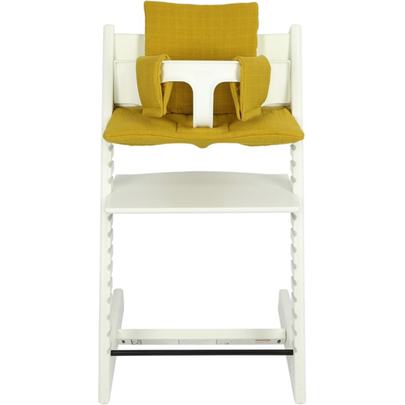 Coussin de chaise haute Tripp Trapp de Stokke Bliss jaune moutarde Les Rêves d'Anaïs