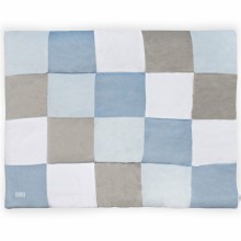 Tapis de jeu patchwork bleu et gris (100 x 140 cm)  par Jollein