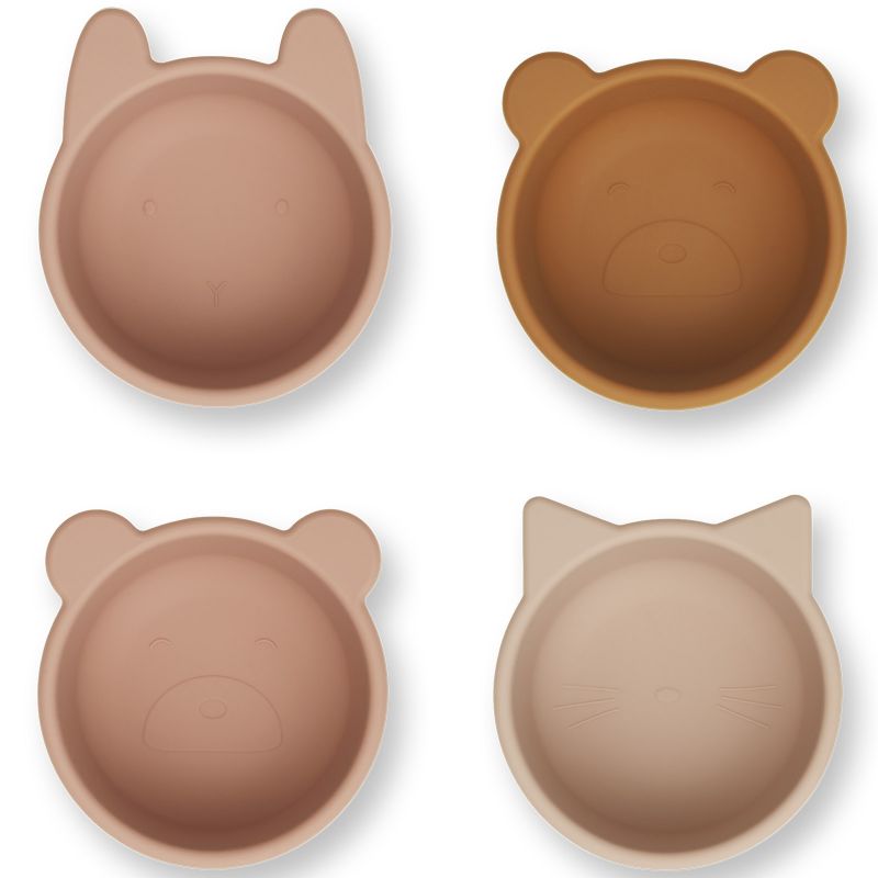Lot de 4 mini bols en silicone Malene rose multi mix (8 cm) Liewood