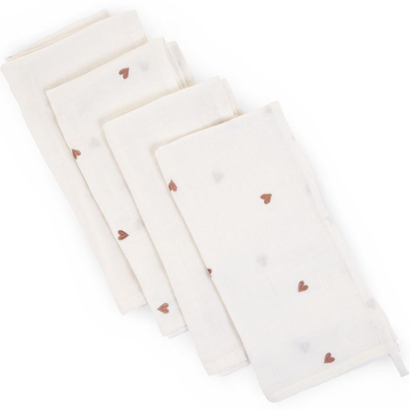 Lot de 4 langes coeurs dorés (65 x 65 cm) Childhome