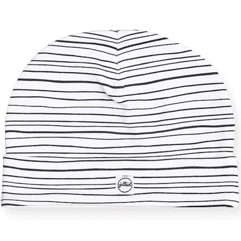Bonnet en coton rayures noires (6-12 mois) Jollein