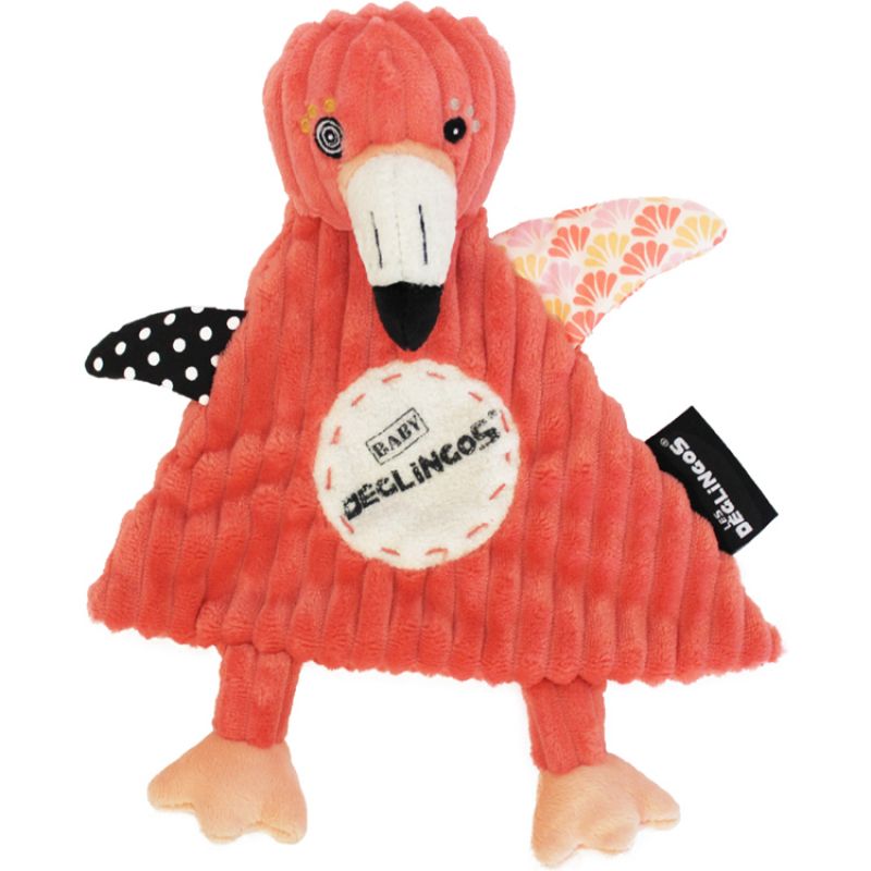 Doudou plat baby Flamingos le flamant rose (25 cm) Les Déglingos