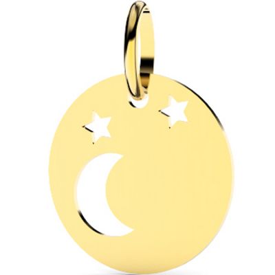 Médaille lune et étoiles (or jaune 375°)