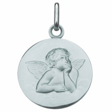 Médaille ronde Ange 16 mm (argent 925°)  par Premiers Bijoux