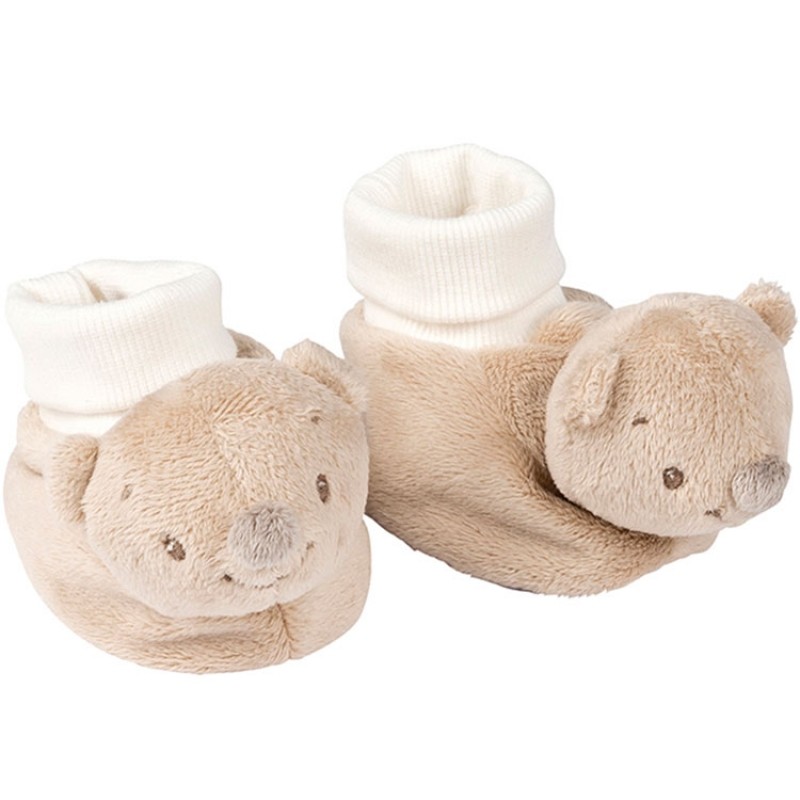 Chaussons peluches Basile l'ours Nattou