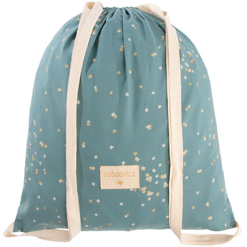 Sac à ficelles Joala Gold Confetti vert Nobodinoz