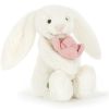 Peluche Bashful Lapin avec Pivoine (18 cm) - Jellycat