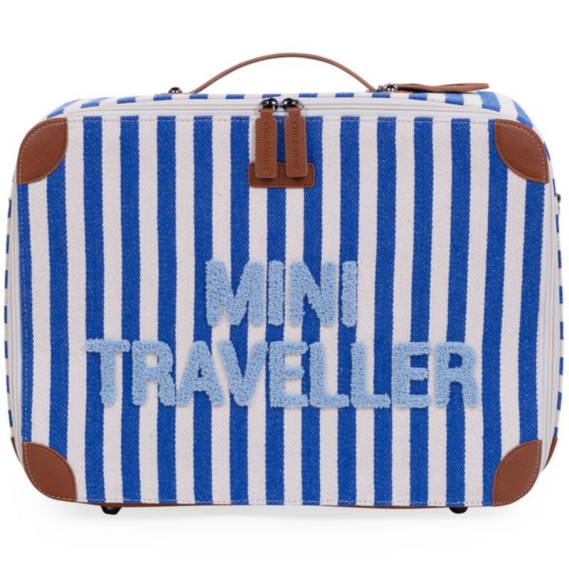 Valise enfant Mini Traveller rayures bleu électrique-bleu clair Childhome Produit 1 grande taille