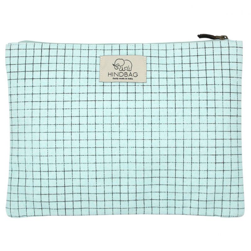 Pochette en coton bio Ema Bristol bleue Hindbag