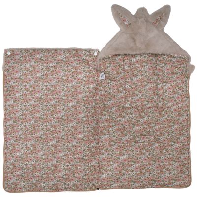 Nid d’ange fausse fourrure doublé gaze de coton liberty (0-6 mois)