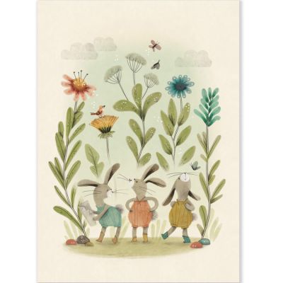 Affiche Lapin Trois petits lapins (50 x 70 cm)  par Moulin Roty