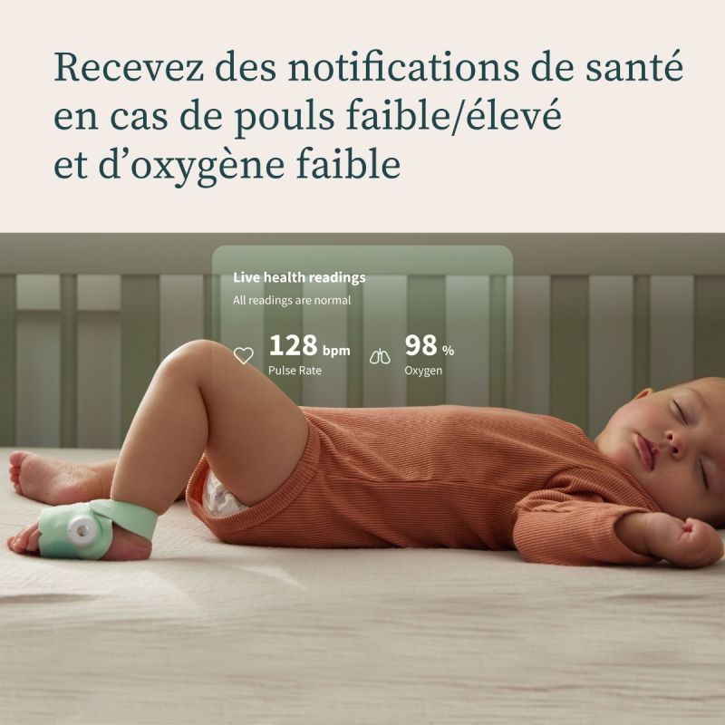 Chaussette connectée Dream Sock mint (0-18 mois) Owlet Ambiance 5
