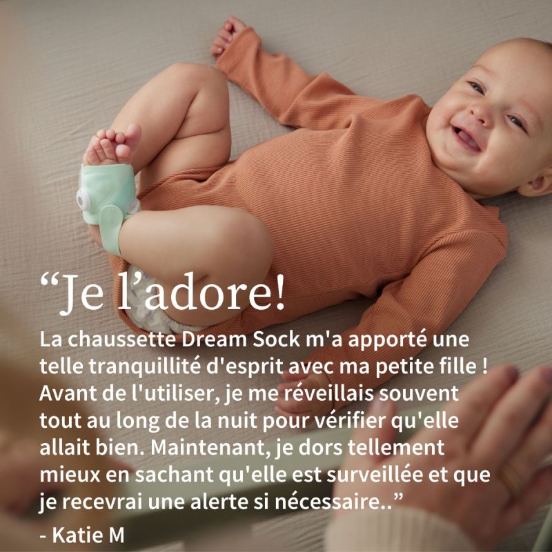 Chaussette connectée Dream Sock mint (0-18 mois) Owlet Ambiance 6