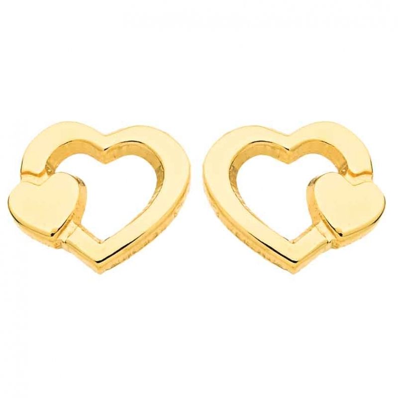 Boucles d'oreilles Coeurs (or jaune 750°) Berceau magique bijoux