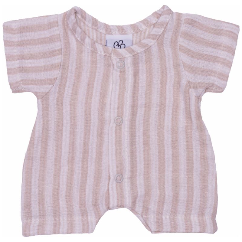 Combishort manches courtes en gaze de coton rayée galet BB & Co Produit 2