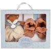 Coffret Doudou et chaussons Timo orange (0-6 mois) Doudou et Compagnie Produit 1