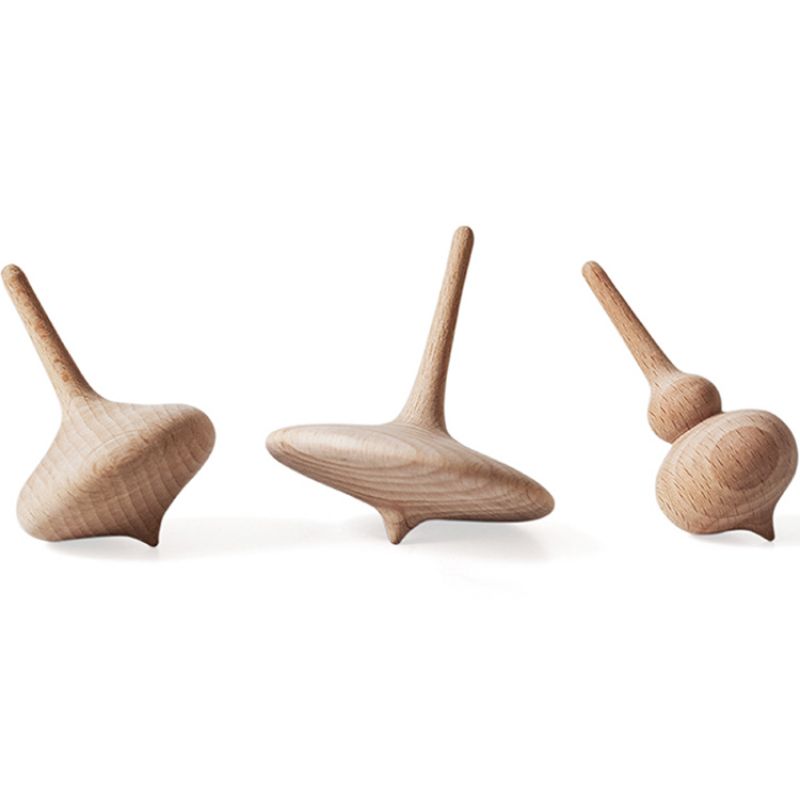 Lot de 3 toupies en bois ooh noo