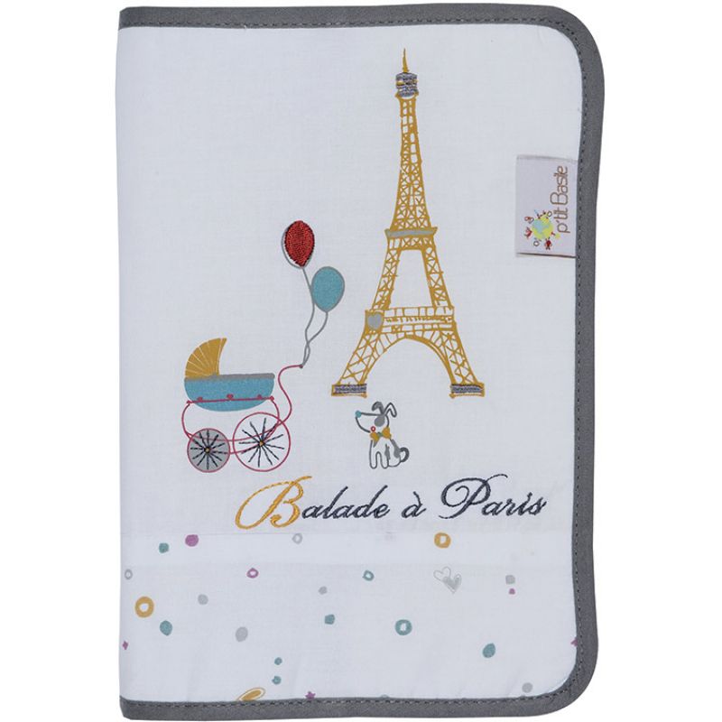 Protège carnet de santé en coton bio Little Paris P'tit Basile