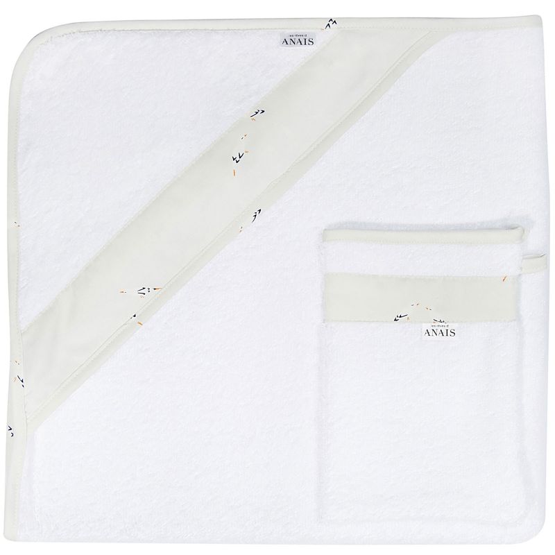 Cape de bain et gant de toilette Cui Cui (90 x 90 cm) Les Rêves d'Anaïs