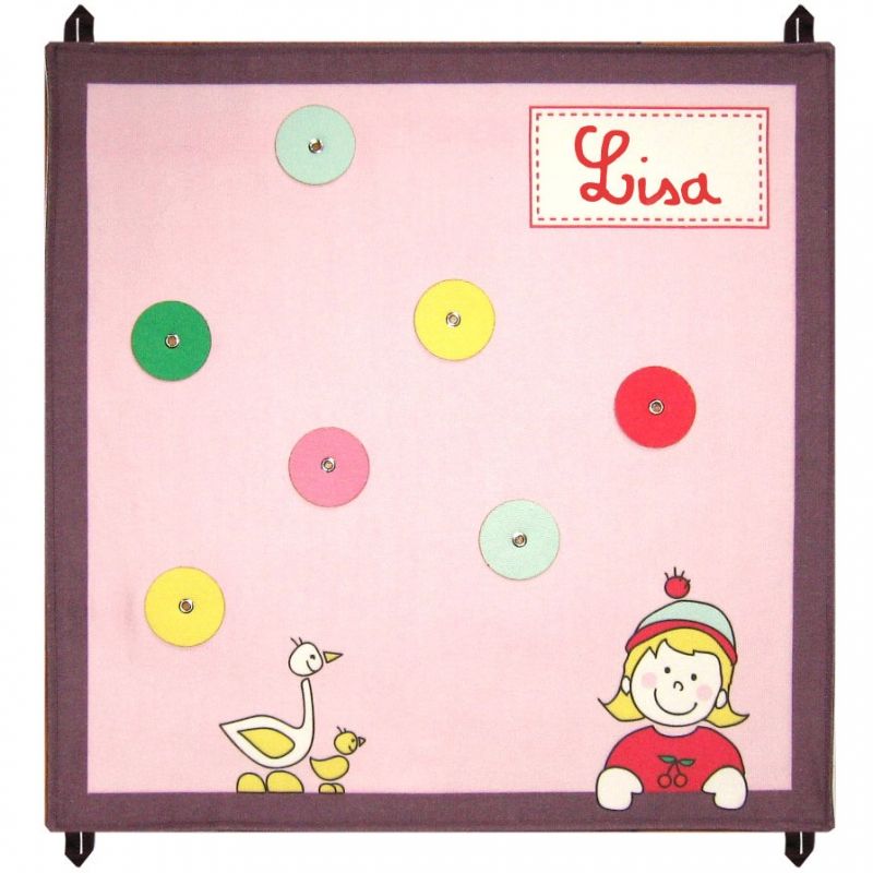 Pêle mêle rose et prune personnalisable (48 x 48 cm) Les Griottes