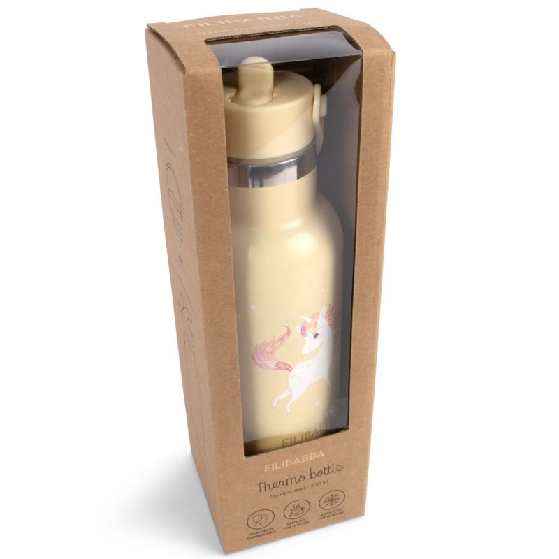 Gourde en acier inoxydable La plage des licornes (350 ml) Filibabba Packaging 4