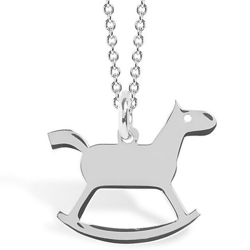 Collier chaîne 40 cm pendentif Mini Coquine cheval 13 mm (argent 925°) Coquine