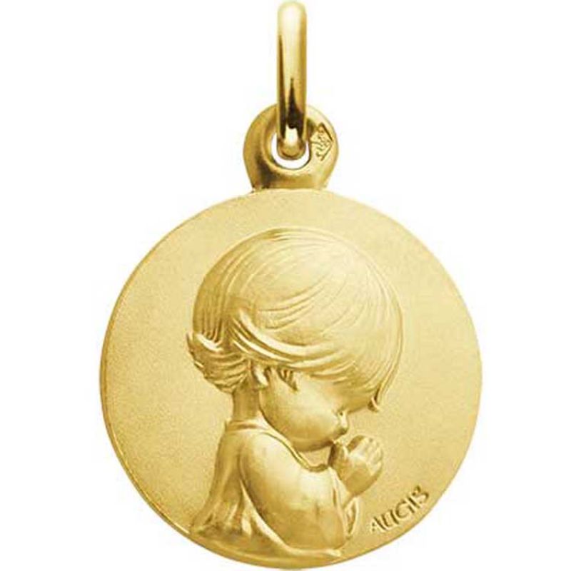 Médaille Ange agenouillé Les Loupiots 14 mm (or jaune 750°) Maison Augis