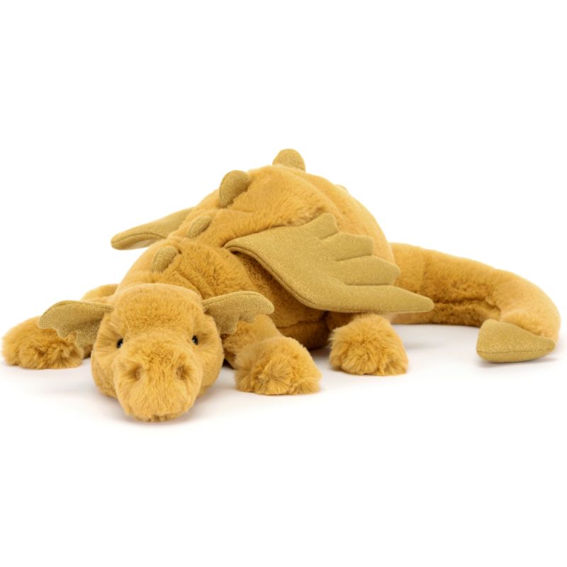 Peluche géante Scrumptious dragon doré (50 cm) Jellycat