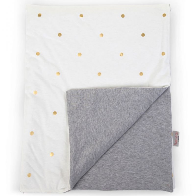 Couverture gris et blanc à pois dorés (80 x 100 cm) Childhome