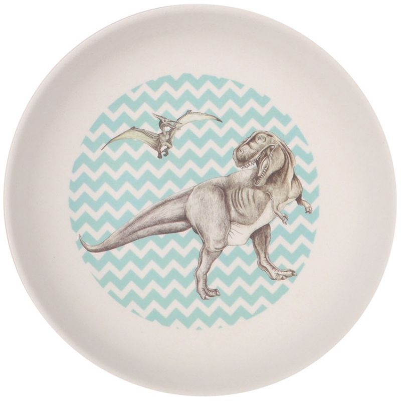 Assiette creuse en bambou dinosaure T-Rex Love Maé