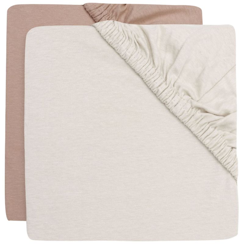 Lot de 2 draps housses en jersey Light Terra-Oatmeal (40 x 80 cm) Jollein Produit 1