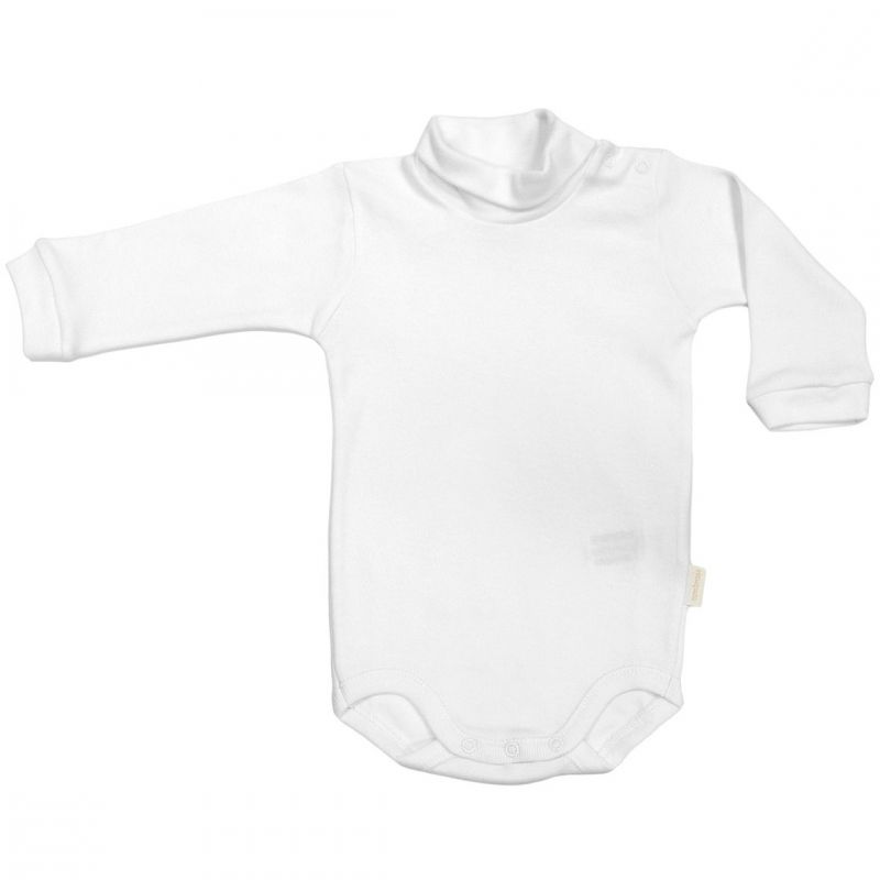 Body col roulé manches longues interlock blanc (6 mois : 68 cm) Cambrass