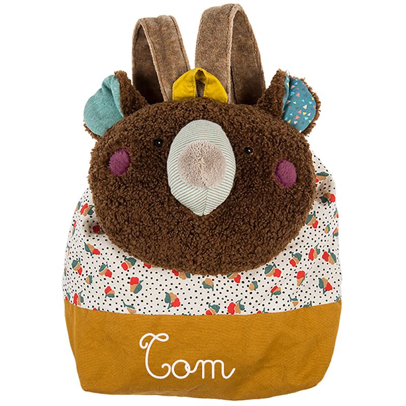Sac à dos ours marron Les jolis trop beaux personnalisable Moulin Roty