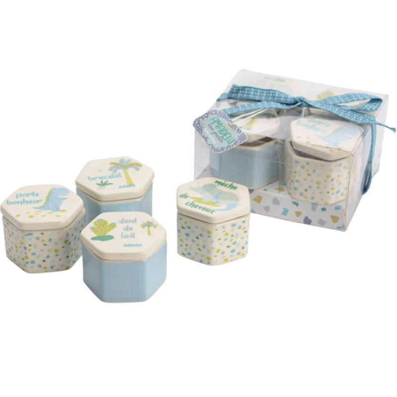 Coffret cadeau de naissance dinosaure Hector Amadeus Les Petits