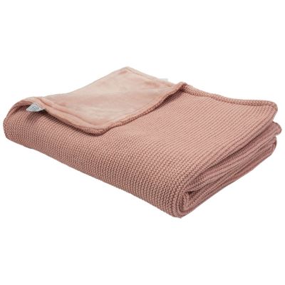 Couverture en tricot et flanelle Terre de sienne (75 x 100 cm) Trois Kilos Sept
