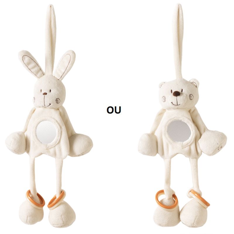 Peluche d'activité lapin ou ours (30cm) Domiva