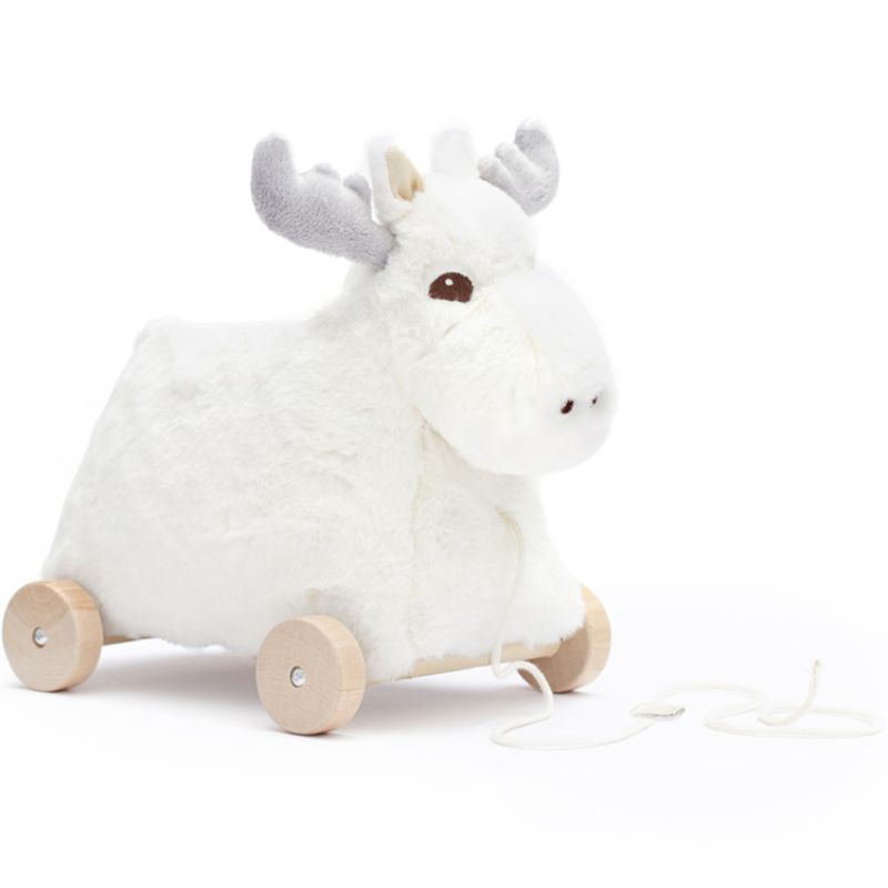 Jouet à tirer en bois Eda Renne blanc Edvin Kid's Concept