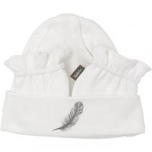 Set bonnet et moufles de naissance en coton bio Plume  par Kadolis