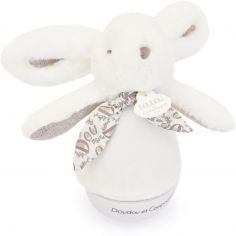 Veilleuse musicale culbuto blanc Lapin Doudou (24 cm) - Doudou et Compagnie