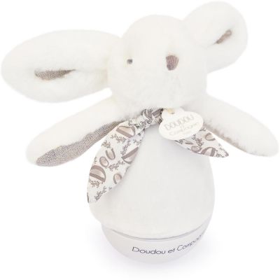veilleuse musicale culbuto blanc lapin doudou (24 cm)